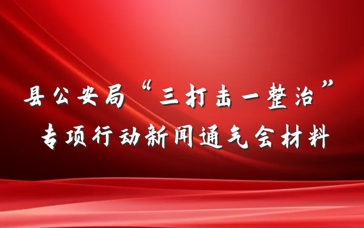 县公安局“三打击一整治”专项行动新闻通气会材料