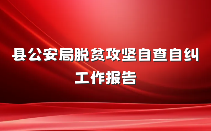 县公安局脱贫攻坚自查自纠工作报告
