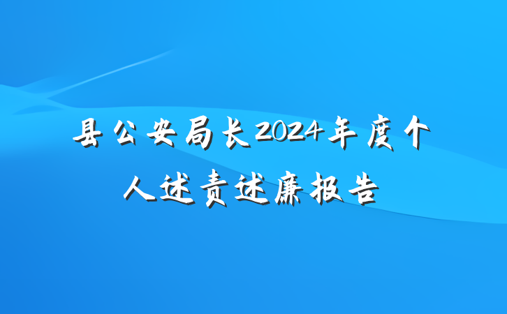 县公安局长2024年度个人述责述廉报告