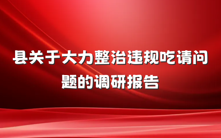 县关于大力整治违规吃请问题的调研报告