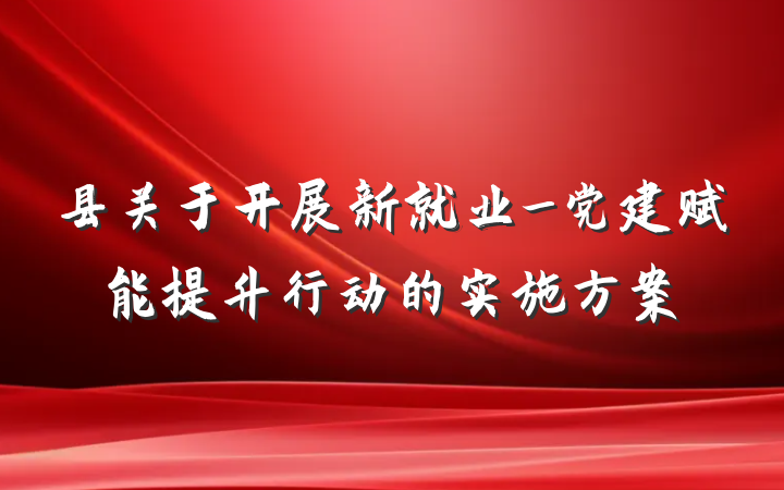 县关于开展新就业_党建赋能提升行动的实施方案