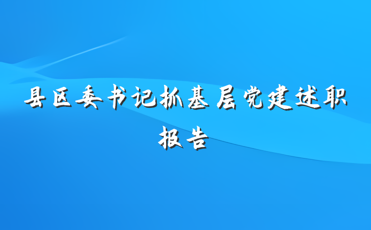 县区委书记抓基层党建述职报告