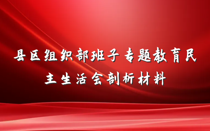 县区组织部班子专题教育民主生活会剖析材料