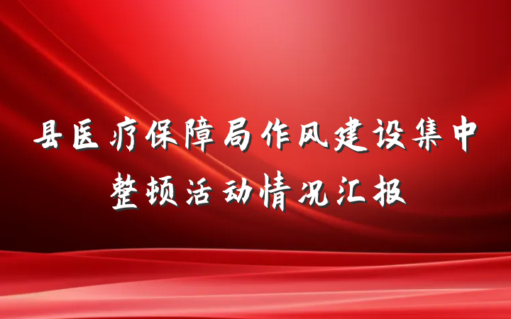 县医疗保障局作风建设集中整顿活动情况汇报