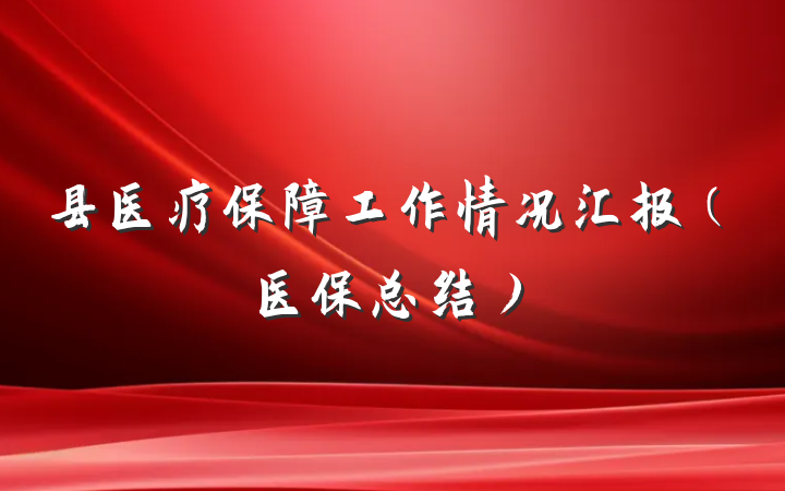 县医疗保障工作情况汇报（医保总结）