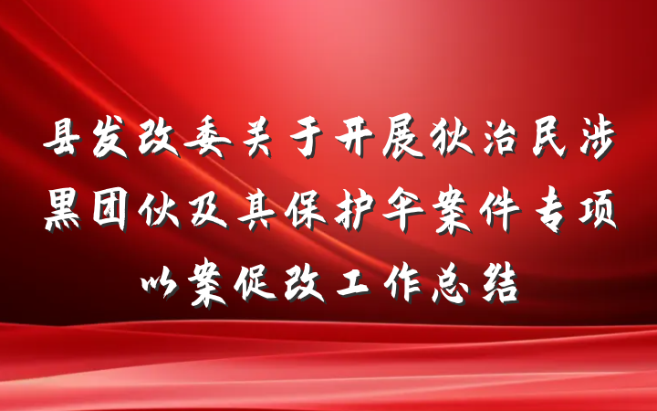 县发改委关于开展狄治民涉黑团伙及其保护伞案件专项以案促改工作总结