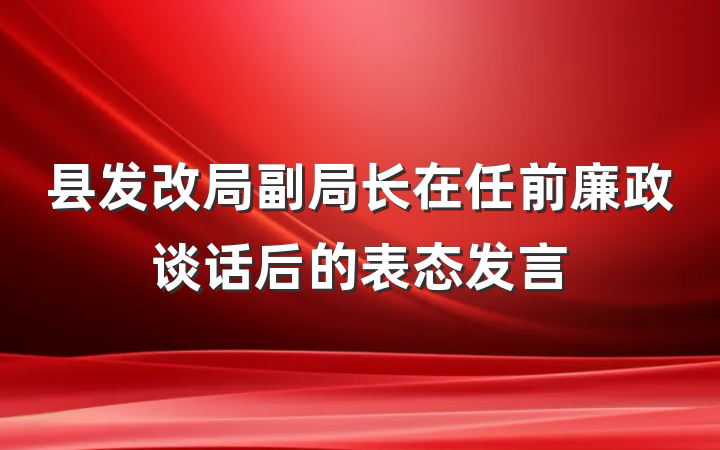 县发改局副局长在任前廉政谈话后的表态发言
