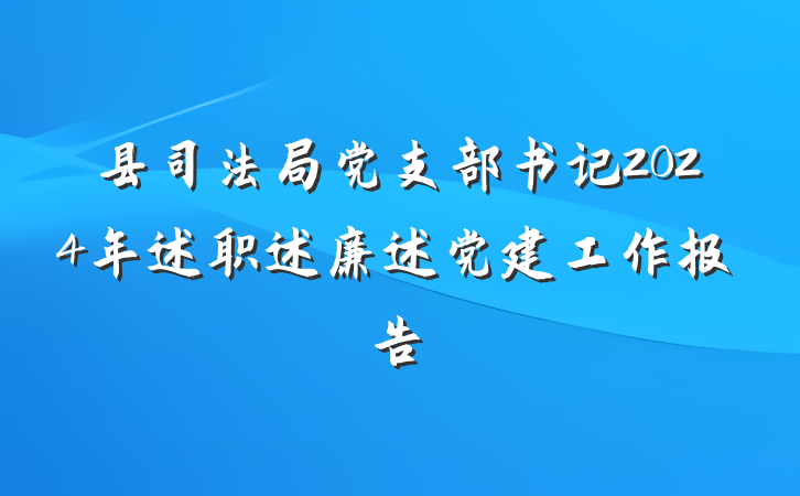 县司法局党支部书记2024年述职述廉述党建工作报告