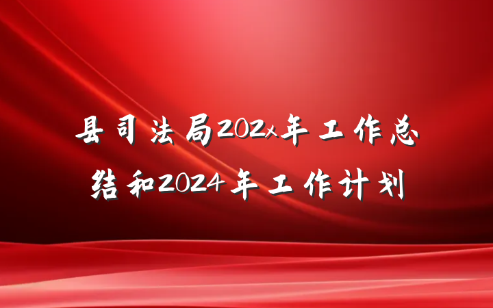 县司法局202x年工作总结和2024年工作计划