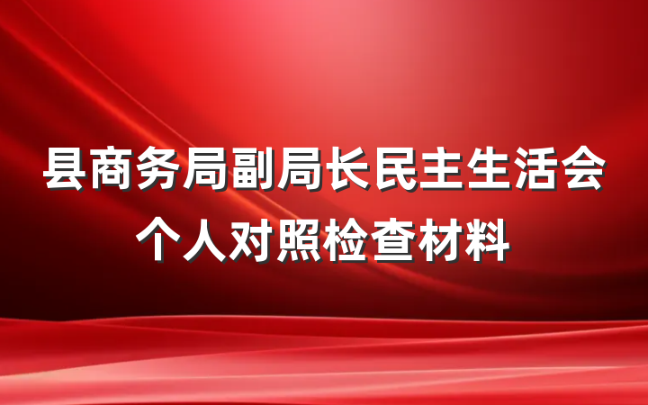 县商务局副局长民主生活会个人对照检查材料