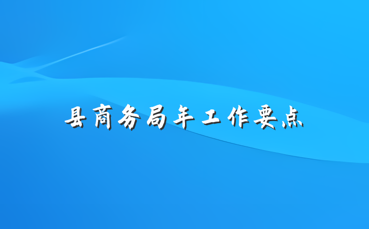 县商务局年工作要点