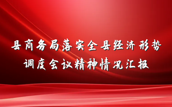 县商务局落实全县经济形势调度会议精神情况汇报