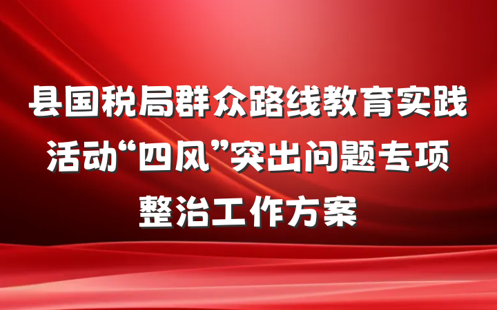 县国税局群众路线教育实践活动“四风”突出问题专项整治工作方案