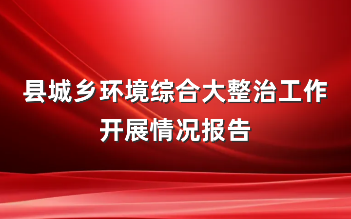 县城乡环境综合大整治工作开展情况报告