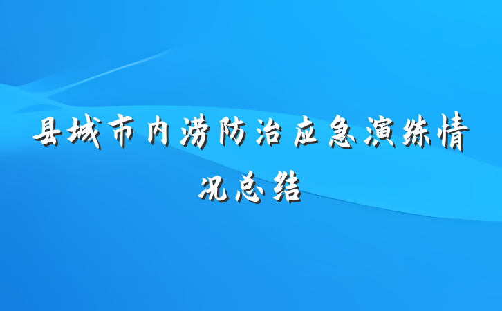 县城市内涝防治应急演练情况总结