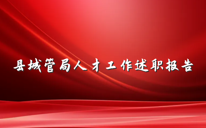 县城管局人才工作述职报告