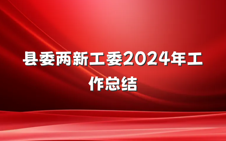 县委两新工委2024年工作总结