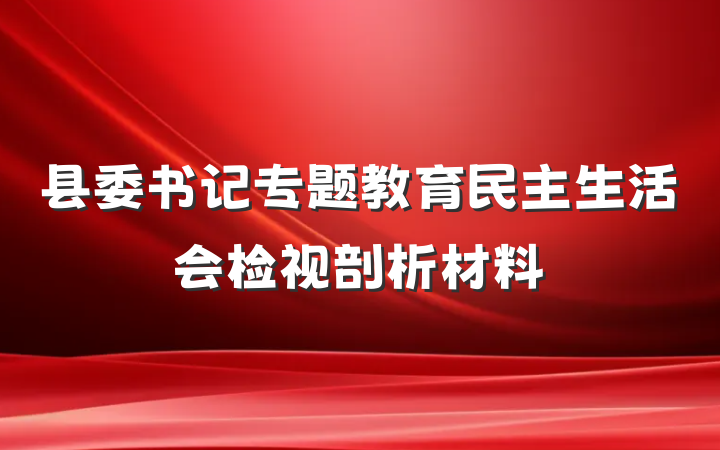 县委书记专题教育民主生活会检视剖析材料