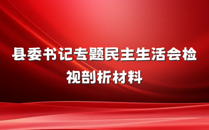 县委书记专题民主生活会检视剖析材料