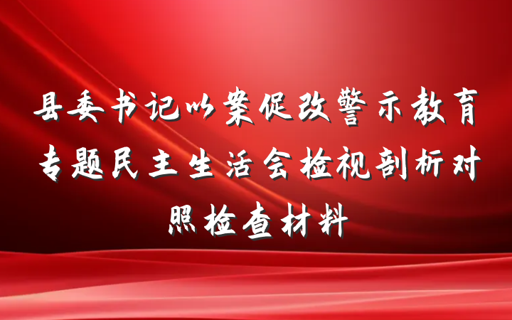 县委书记以案促改警示教育专题民主生活会检视剖析对照检查材料