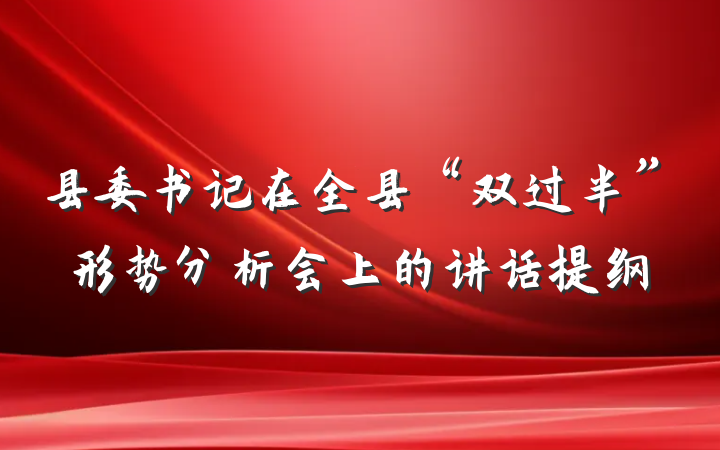 县委书记在全县“双过半”形势分析会上的讲话提纲