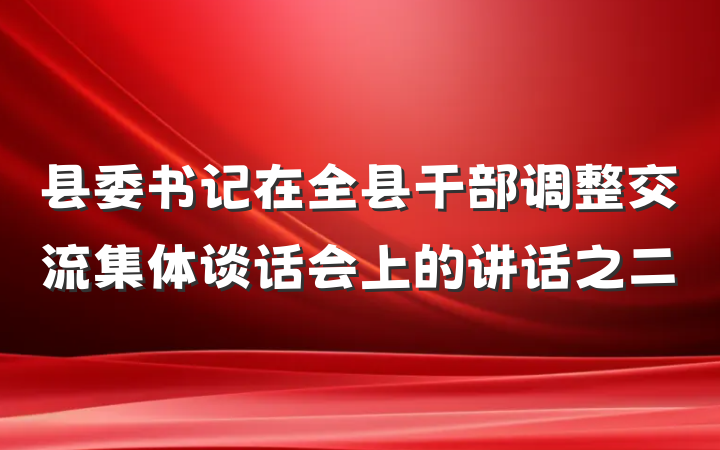 县委书记在全县干部调整交流集体谈话会上的讲话之二