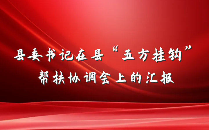 县委书记在县“五方挂钩”帮扶协调会上的汇报