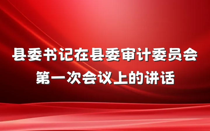 县委书记在县委审计委员会第一次会议上的讲话