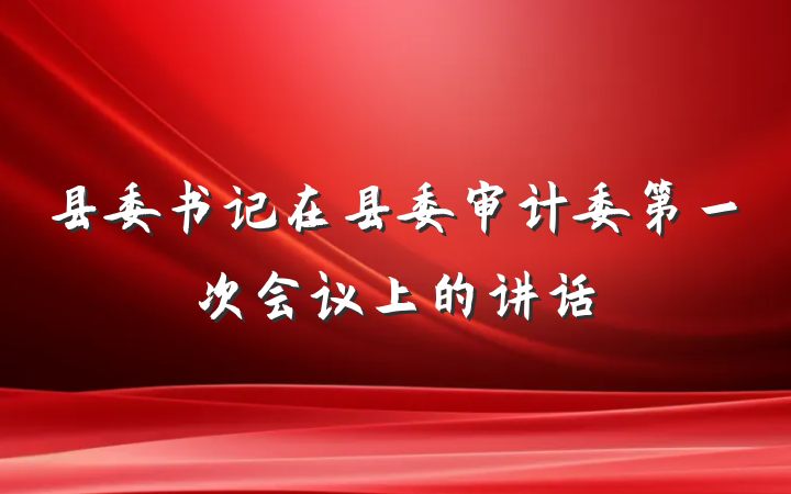 县委书记在县委审计委第一次会议上的讲话