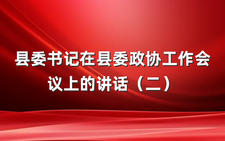 县委书记在县委政协工作会议上的讲话（二）