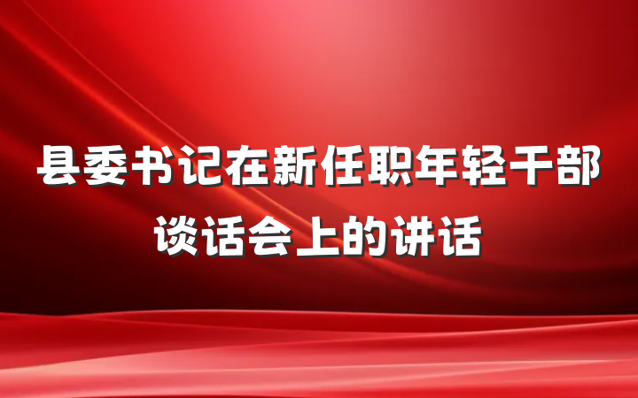 县委书记在新任职年轻干部谈话会上的讲话