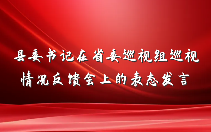 县委书记在省委巡视组巡视情况反馈会上的表态发言