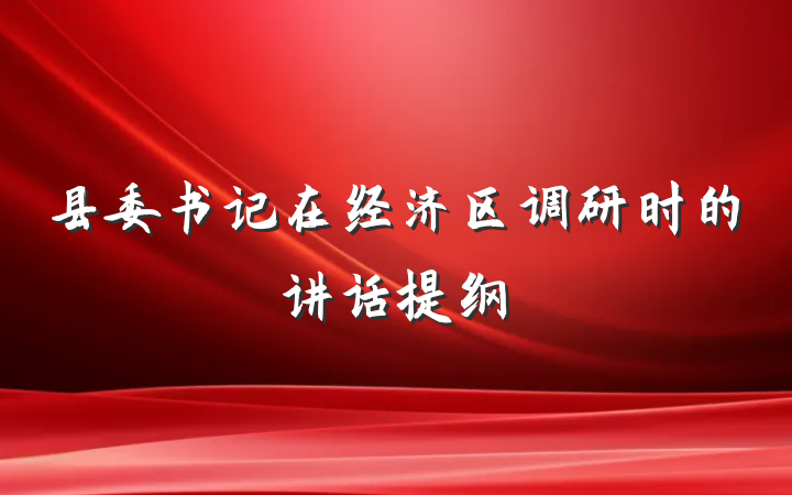 县委书记在经济区调研时的讲话提纲