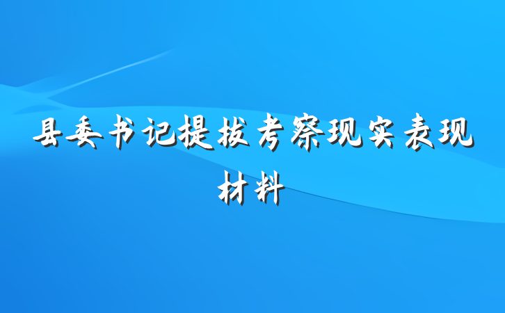 县委书记提拔考察现实表现材料