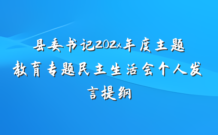 县委书记202x年度主题教育专题民主生活会个人发言提纲