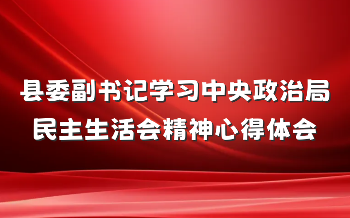 县委副书记学习中央政治局民主生活会精神心得体会