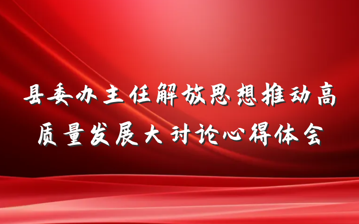 县委办主任解放思想推动高质量发展大讨论心得体会