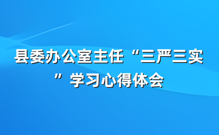 县委办公室主任“三严三实”学习心得体会