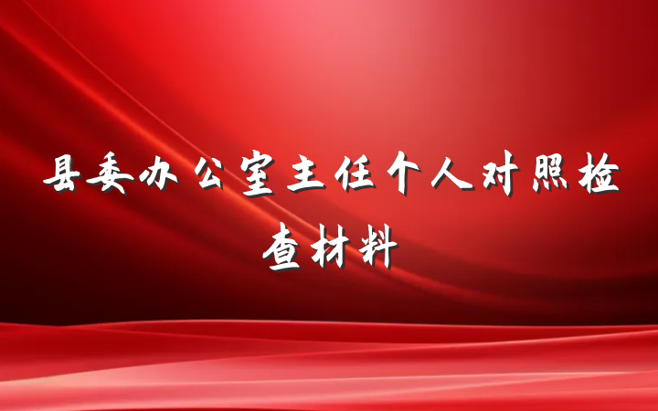 县委办公室主任个人对照检查材料