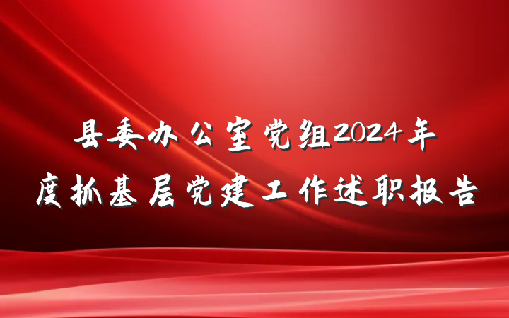 县委办公室党组2024年度抓基层党建工作述职报告