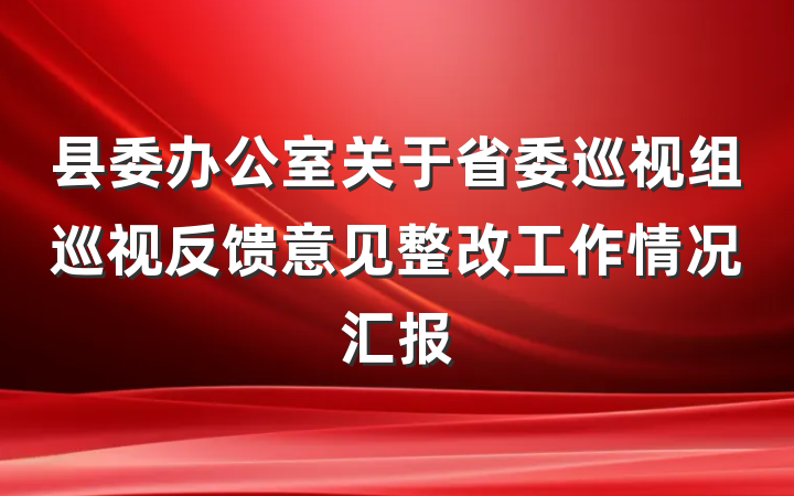 县委办公室关于省委巡视组巡视反馈意见整改工作情况汇报
