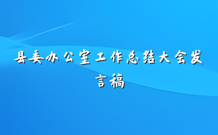县委办公室工作总结大会发言稿
