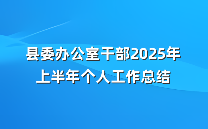 县委办公室干部2025年上半年个人工作总结