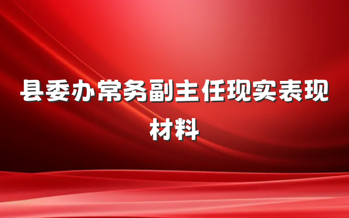 县委办常务副主任现实表现材料