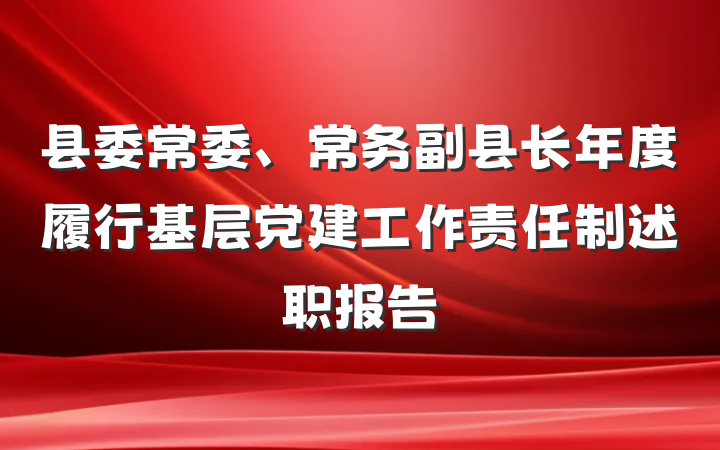 县委常委、常务副县长年度履行基层党建工作责任制述职报告