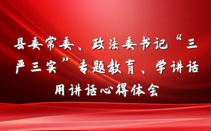 县委常委、政法委书记“三严三实”专题教育、学讲话用讲话心得体会