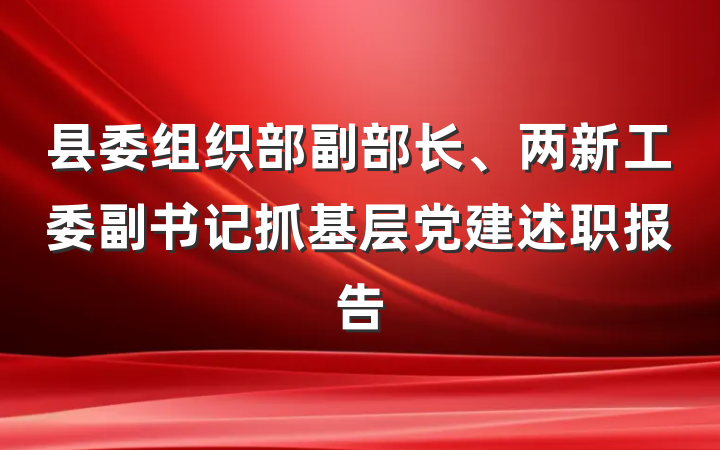 县委组织部副部长、两新工委副书记抓基层党建述职报告
