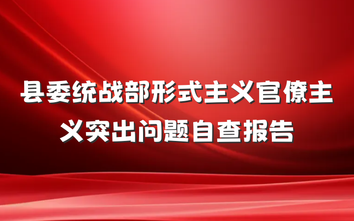 县委统战部形式主义官僚主义突出问题自查报告