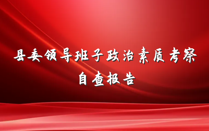 县委领导班子政治素质考察自查报告