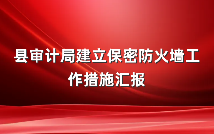 县审计局建立保密防火墙工作措施汇报